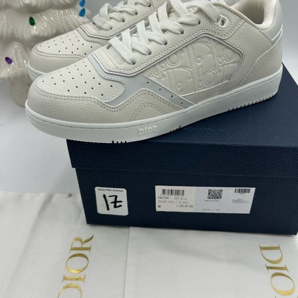 Men's Dior B 27 white calf skin sneakers size 42 made in Italy - Picture 12 of 16